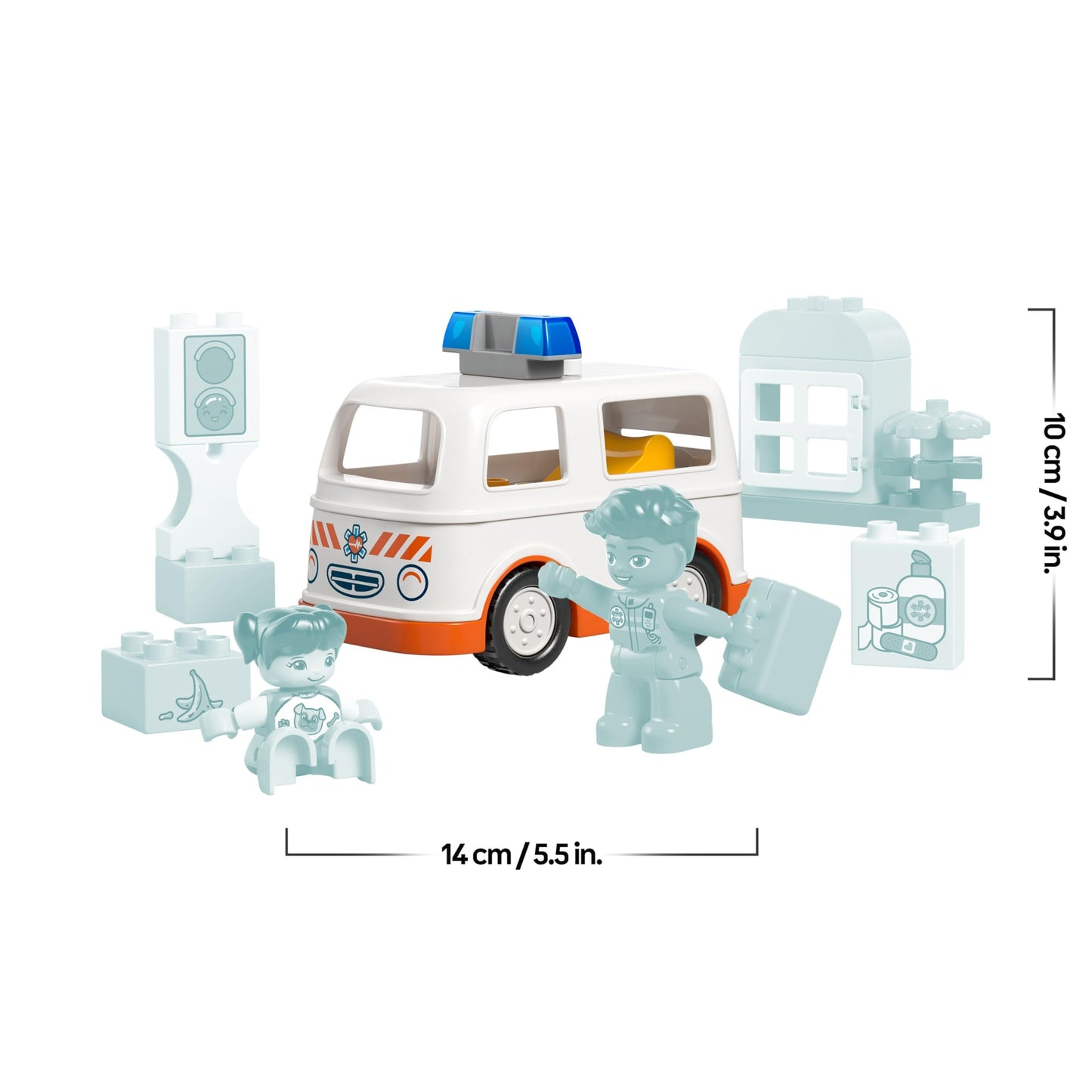 LEGO DUPLO Ambulance & Driver - Toddler Learning Toy for 2+ Year Old Boys & Girls - incl. a Car, Small House, 2 Figures & First Aid Bricks - 10447 - Zaja Sales Ltd