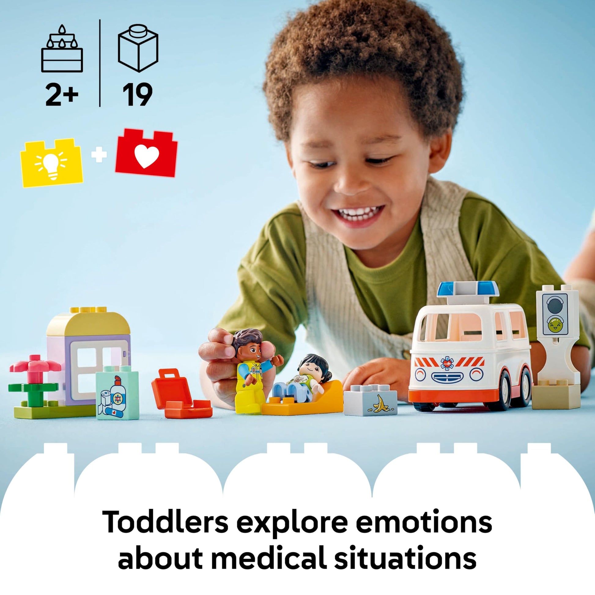 LEGO DUPLO Ambulance & Driver - Toddler Learning Toy for 2+ Year Old Boys & Girls - incl. a Car, Small House, 2 Figures & First Aid Bricks - 10447 - Zaja Sales Ltd