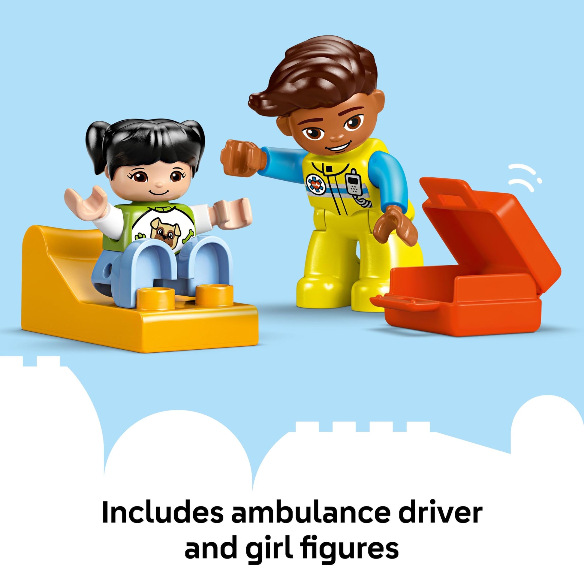 LEGO DUPLO Ambulance & Driver - Toddler Learning Toy for 2+ Year Old Boys & Girls - incl. a Car, Small House, 2 Figures & First Aid Bricks - 10447 - Zaja Sales Ltd
