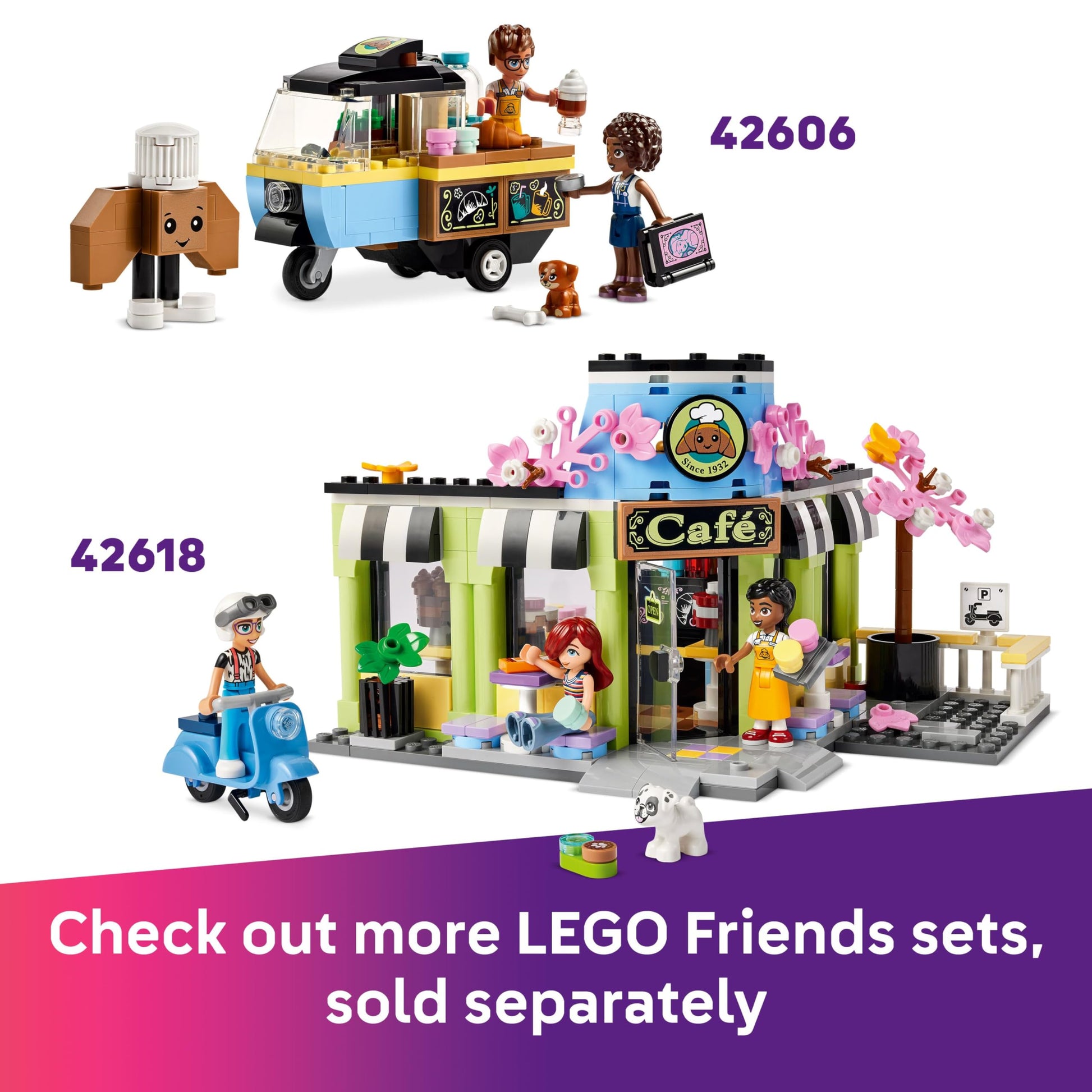 LEGO Friends Candyfloss Stand and Scooter Toy, Kids’ Creative Building Set with 2 Character Mini Dolls, Wheelable Food Cart and Accessories, Gift for 6 Plus Year Old Girls 42643 - Zaja Sales Ltd