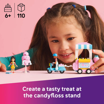 LEGO Friends Candyfloss Stand and Scooter Toy, Kids’ Creative Building Set with 2 Character Mini Dolls, Wheelable Food Cart and Accessories, Gift for 6 Plus Year Old Girls 42643 - Zaja Sales Ltd