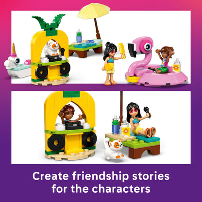 LEGO Friends Unicorn & Flamingo Pool Party Toy with Animal 'Floaties', 2 Mini Dolls, Churro the Cat & Accessories incl. a DJ Booth & Sunbeds - Creative Gift for 5+ Year Old girls - 42658 - Zaja Sales Ltd