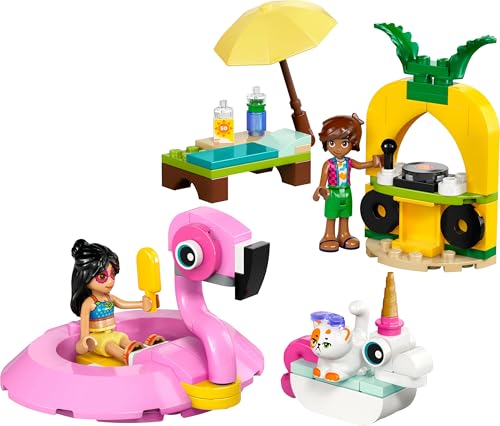 LEGO Friends Unicorn & Flamingo Pool Party Toy with Animal 'Floaties', 2 Mini Dolls, Churro the Cat & Accessories incl. a DJ Booth & Sunbeds - Creative Gift for 5+ Year Old girls - 42658 - Zaja Sales Ltd