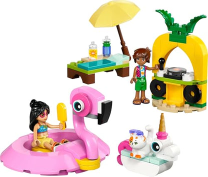 LEGO Friends Unicorn & Flamingo Pool Party Toy with Animal 'Floaties', 2 Mini Dolls, Churro the Cat & Accessories incl. a DJ Booth & Sunbeds - Creative Gift for 5+ Year Old girls - 42658 - Zaja Sales Ltd
