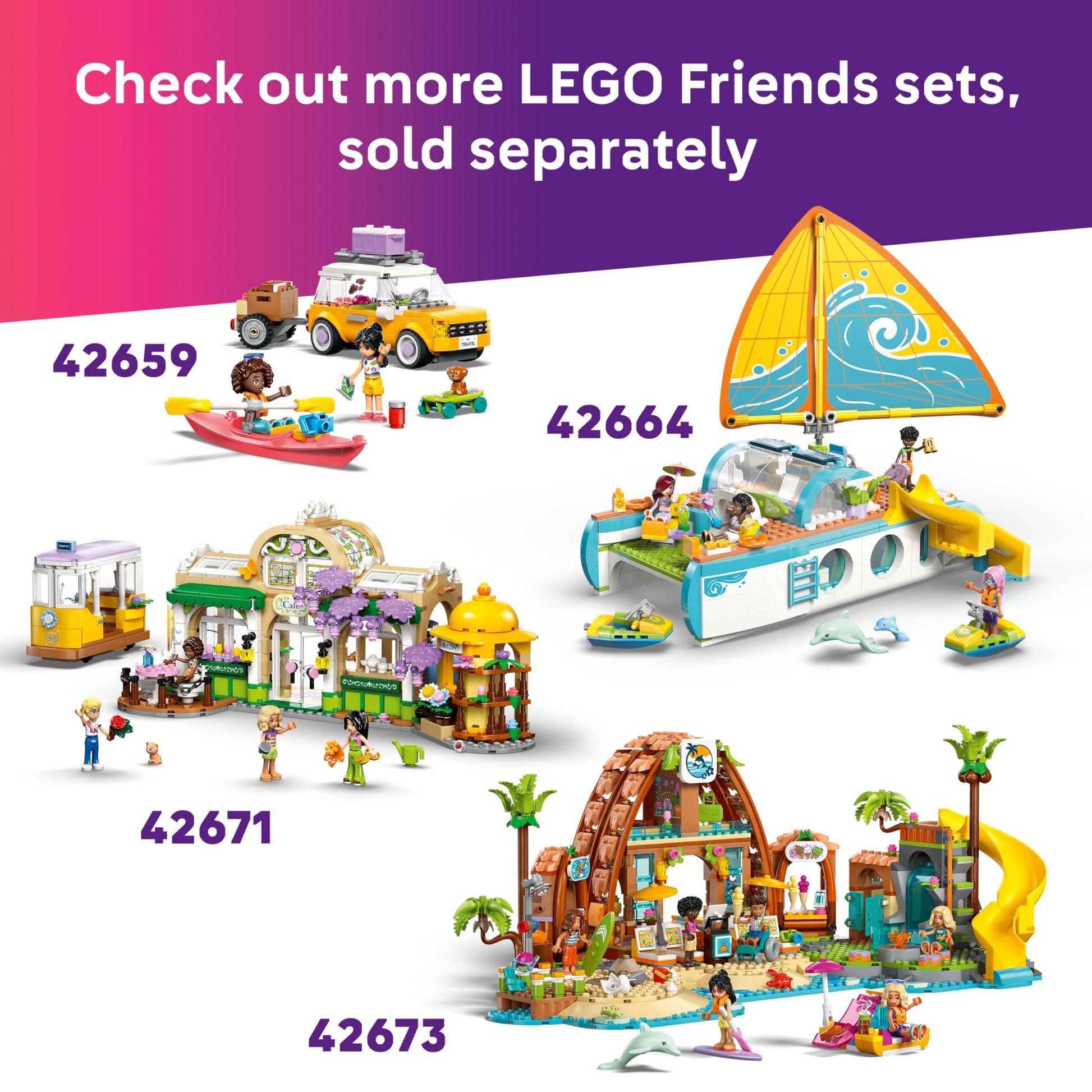 LEGO Friends Unicorn & Flamingo Pool Party Toy with Animal 'Floaties', 2 Mini Dolls, Churro the Cat & Accessories incl. a DJ Booth & Sunbeds - Creative Gift for 5+ Year Old girls - 42658 - Zaja Sales Ltd