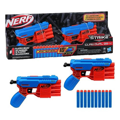 Nerf Alpha Strike Claw Blaster Set - Includes 2 Blasters and 10 Official Nerf Elite Darts - Each Blaster Fires 4 Darts in a Row - Zaja Sales Ltd
