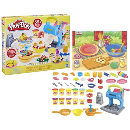 Play - Doh Pasta Dinner Playset, Kitchen Toy with 35+ Accessories, Ages 3+, Includes Pasta Maker, Play Mat & 10 Colors of Play - Doh - Zaja Sales Ltd