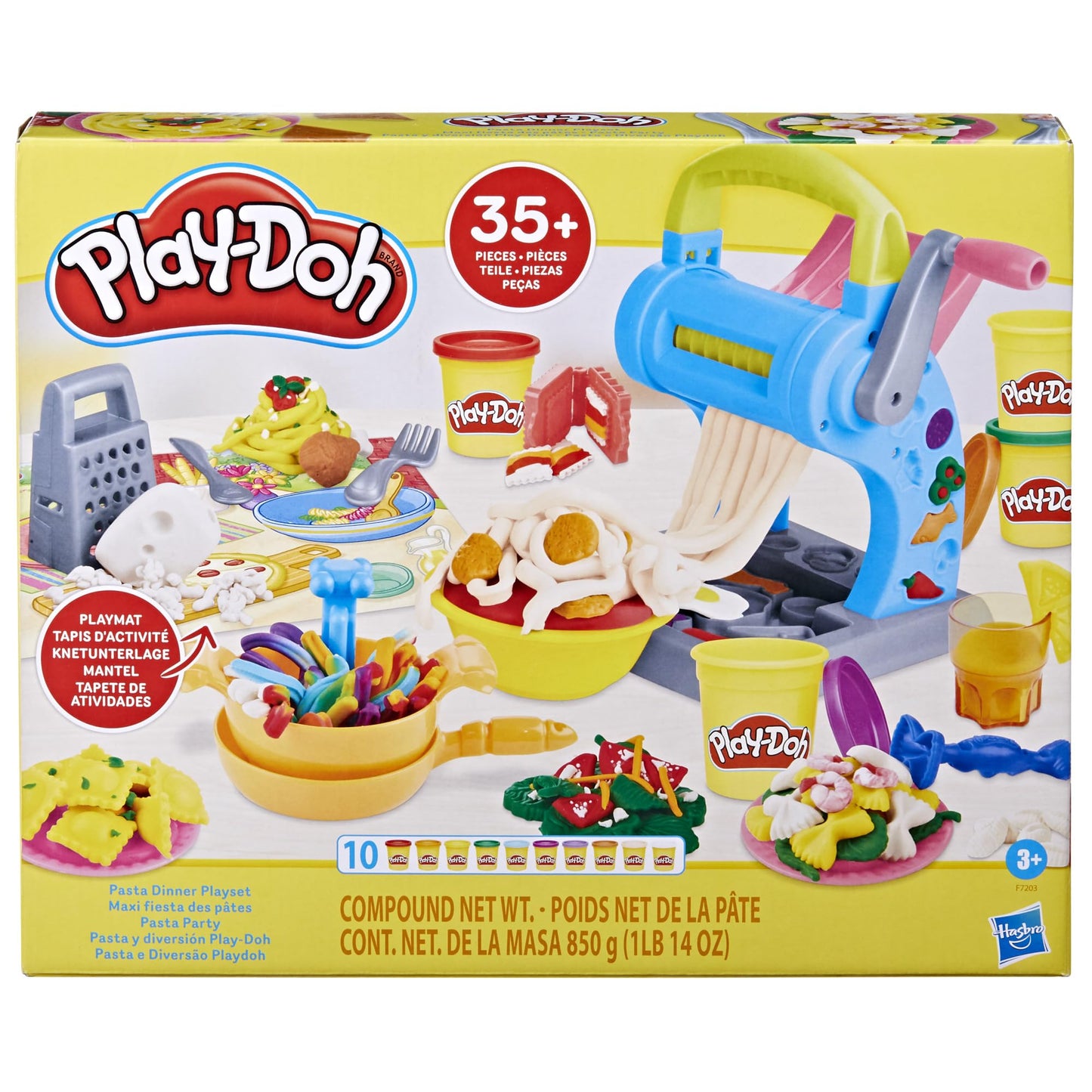 Play - Doh Pasta Dinner Playset, Kitchen Toy with 35+ Accessories, Ages 3+, Includes Pasta Maker, Play Mat & 10 Colors of Play - Doh - Zaja Sales Ltd