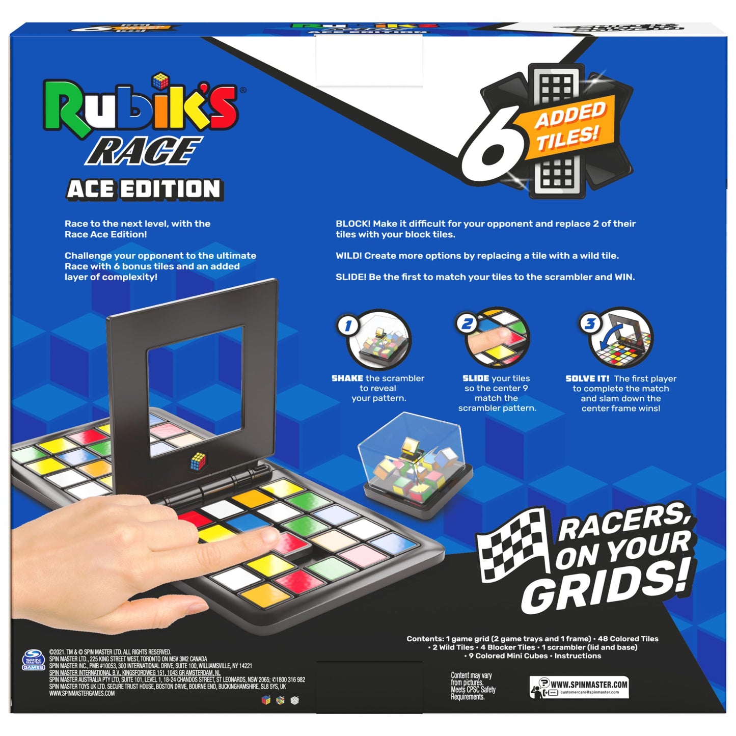 Rubik's Race, Ace Edition Classic Fast - Paced Puzzle Strategy Sequence Two Player Board Game, for Kids & Adults Ages 8 and up - Zaja Sales Ltd