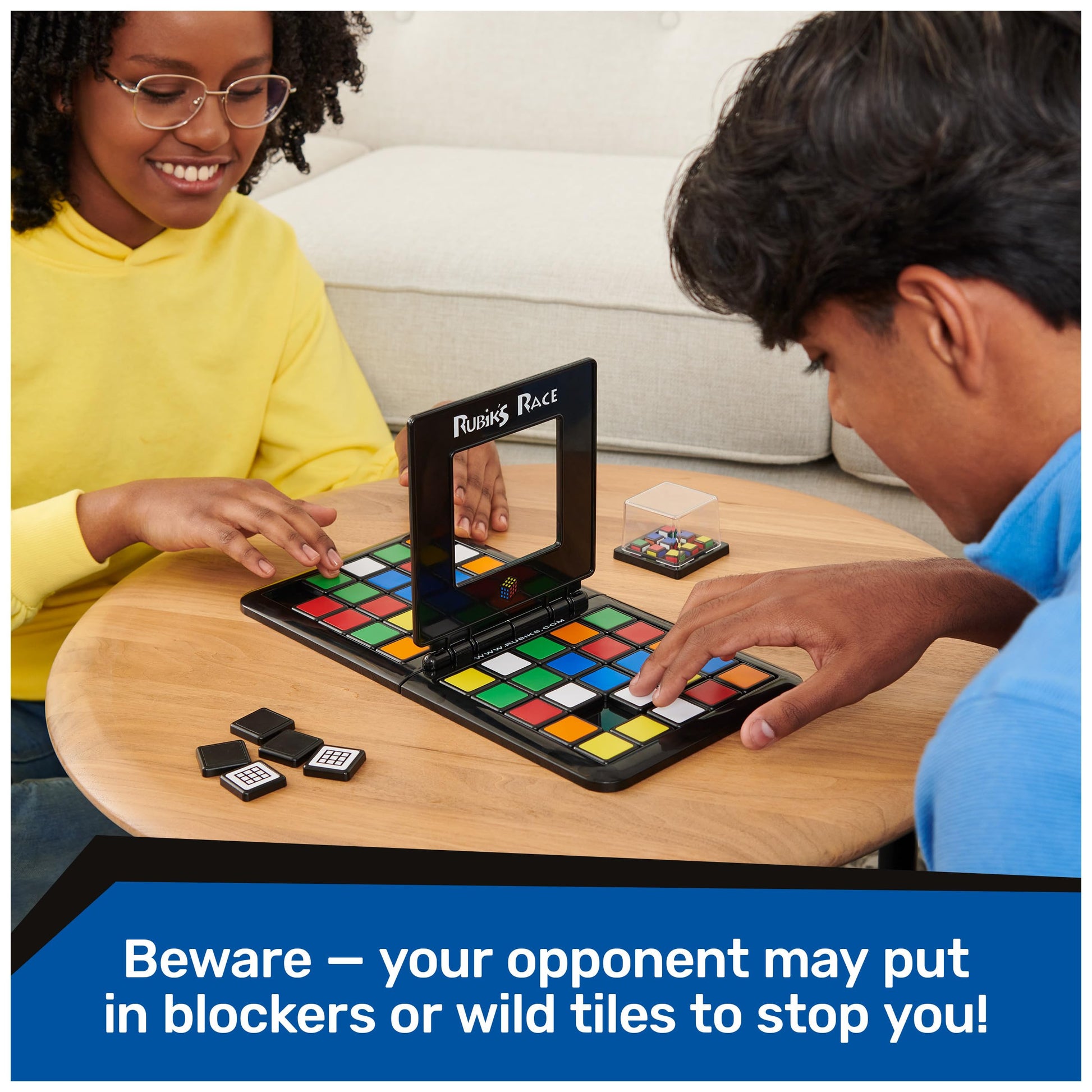 Rubik's Race, Ace Edition Classic Fast - Paced Puzzle Strategy Sequence Two Player Board Game, for Kids & Adults Ages 8 and up - Zaja Sales Ltd