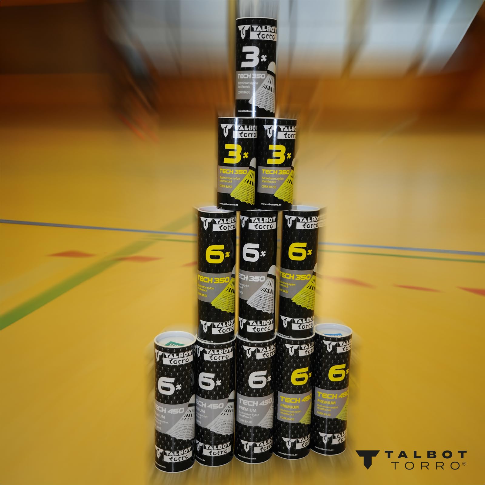 Talbot - Torro Badminton Shuttlecocks Tech 350, 3 Pack, Nylon, White - Zaja Sales Ltd