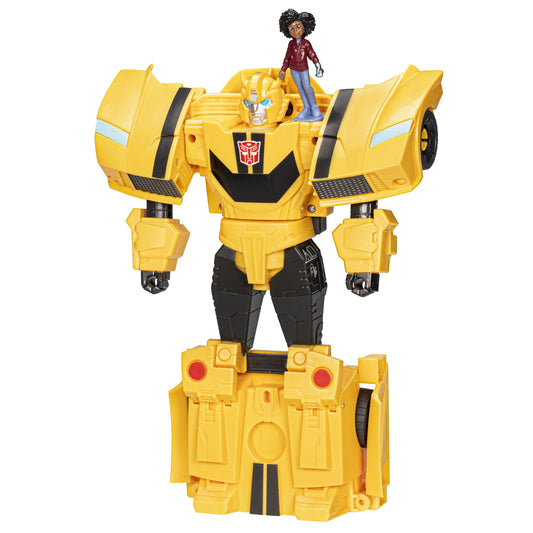 Transformers Toys EarthSpark Spin Changer Bumblebee Action - Figure (20 cm) with Mo Malto Figure (5 cm), for ages 6 and up. - Zaja Sales Ltd